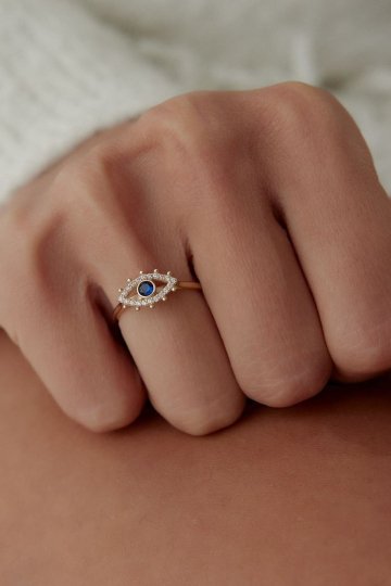 Safir Taşlı Göz Yüzük - 1