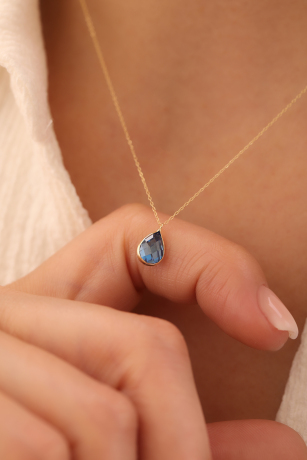 Safir Taşlı Kolye - 1
