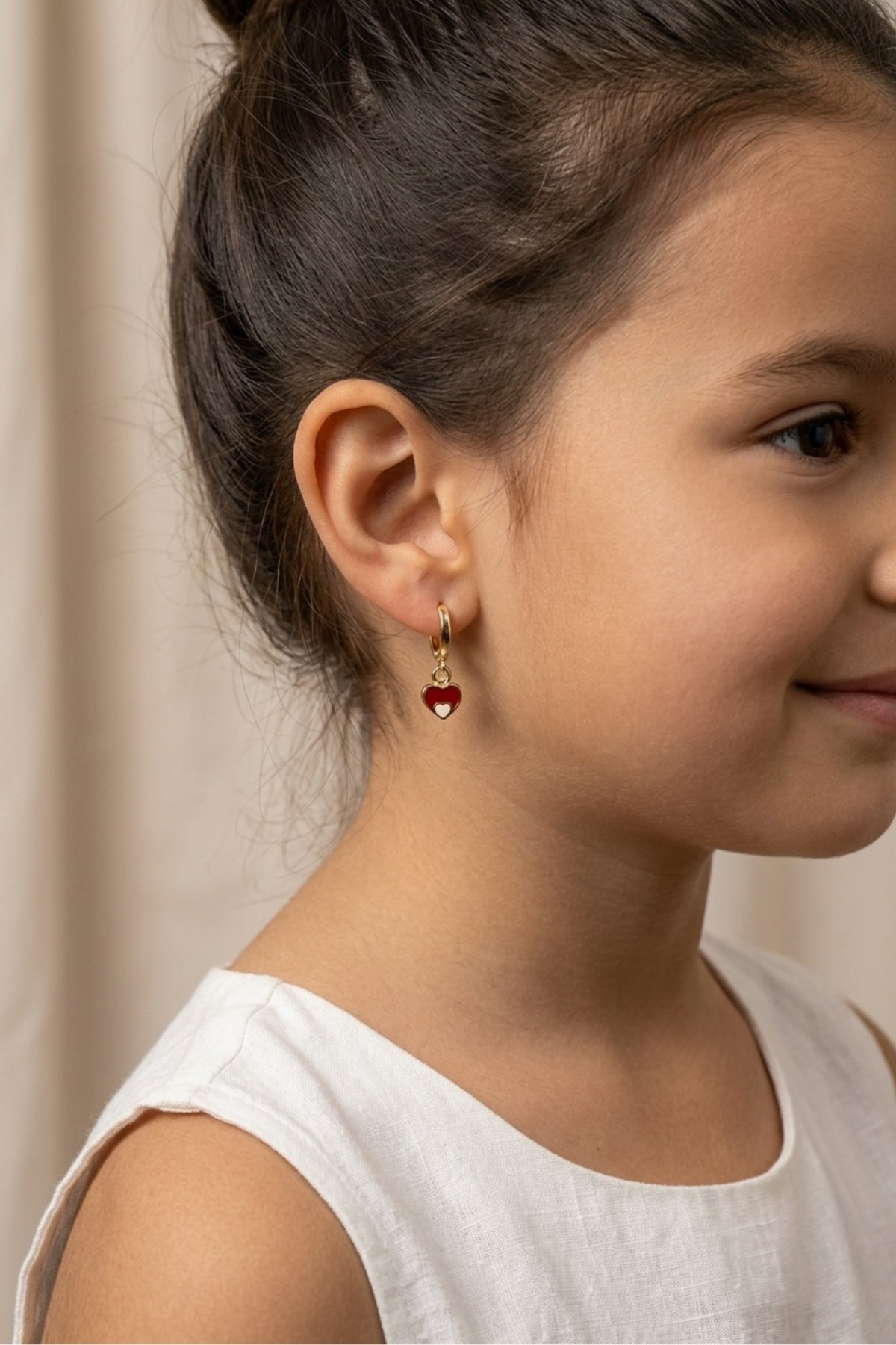 Sallantılı Kalp Çocuk Küpesi - Yavuz Kuyumculuk (1)