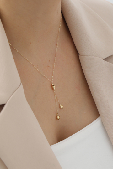 Sallantılı Modern Kalp Kolye - 1