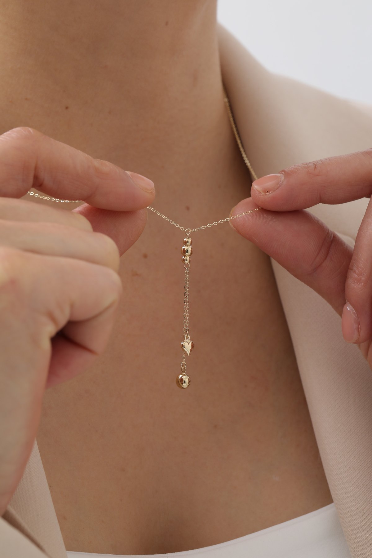 Sallantılı Modern Kalp Kolye - Yavuz Kuyumculuk (2)