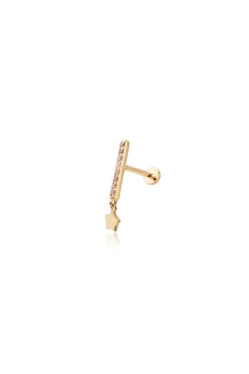 Sallantılı Taşlı Yıldız Piercing - 2