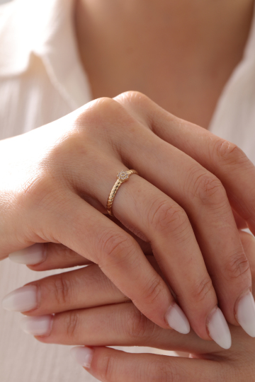 Sarmal Çiçek Yüzük - 1