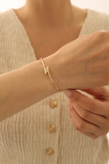 Sarmal Modern Taşlı Kelepçe - 2