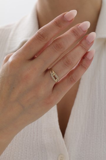 Sarmal Modern Taşlı Yüzük - 1