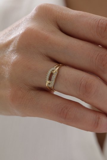 Sarmal Modern Taşlı Yüzük - 2