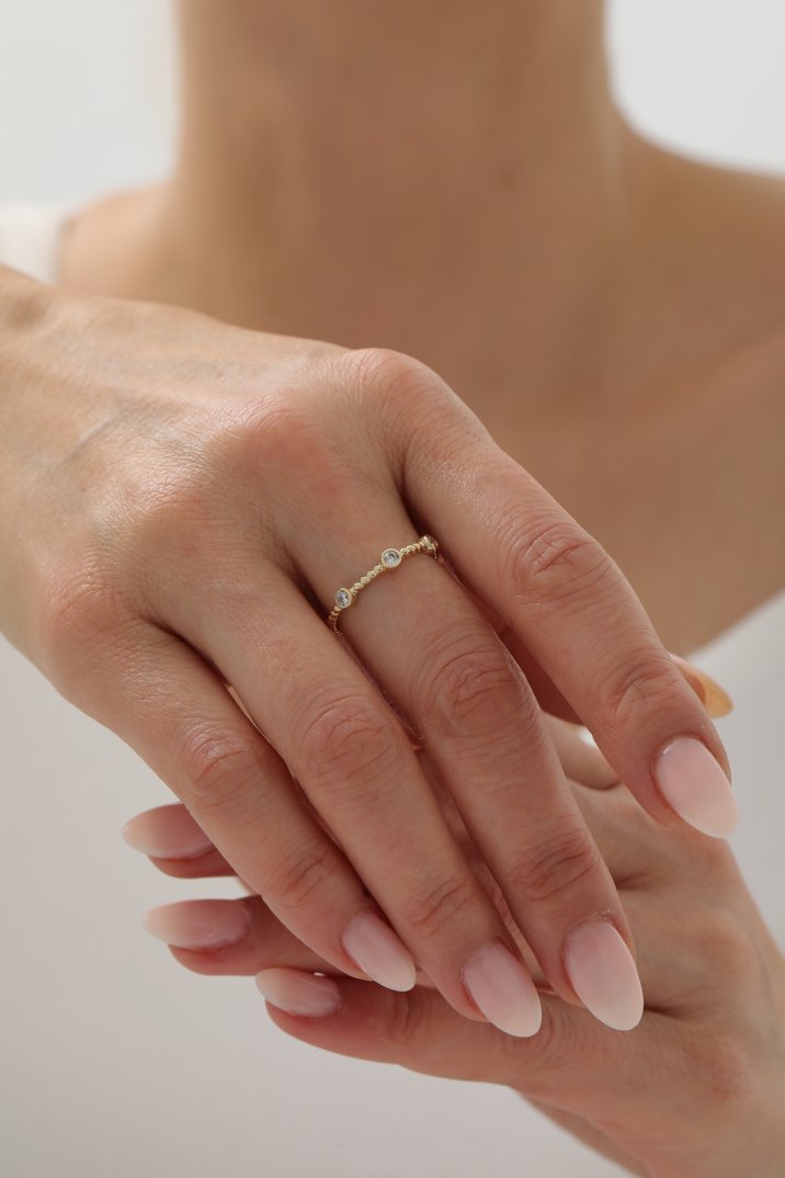 Sarmal Taş Detaylı Yüzük - Yavuz Kuyumculuk