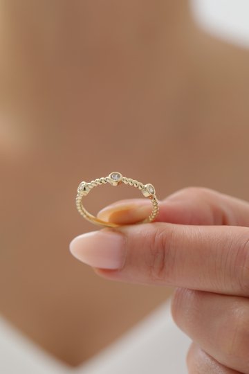 Sarmal Taş Detaylı Yüzük - 3