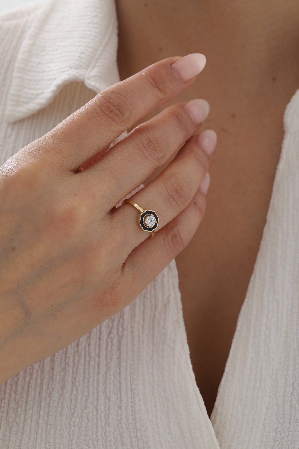 Sekizgen Mineli Baget Yüzük - Yavuz Kuyumculuk (1)