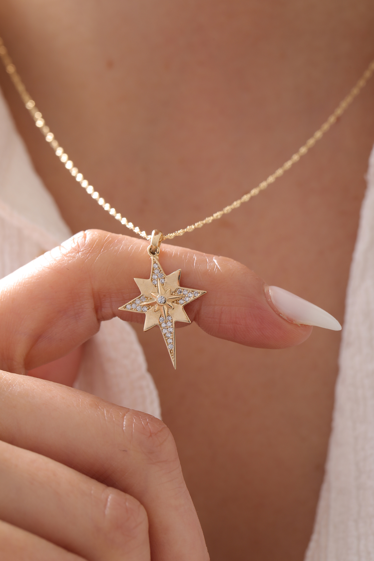 Singapur Zincir Ara Taşlı Kuzey Yıldızı - Yavuz Kuyumculuk (1)