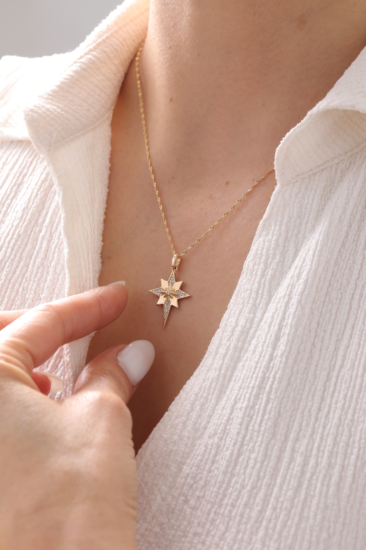 Singapur Zincir Ara Taşlı Kuzey Yıldızı - Yavuz Kuyumculuk (3)