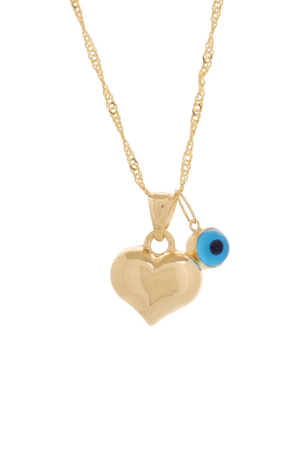 Singapur Zincir Nazar Boncuklu Kalp Kolye - Yavuz Kuyumculuk (4)
