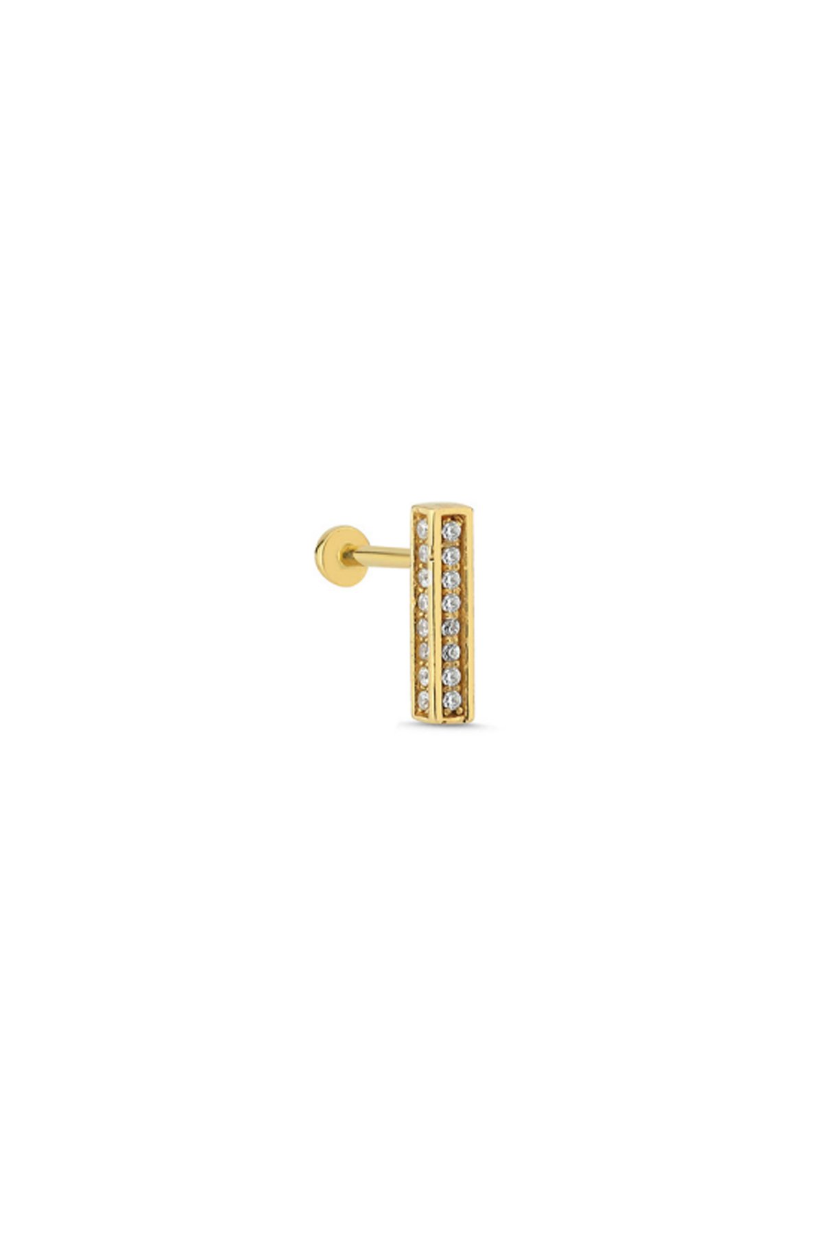 Sıra Taşlı Bar Tragus Piercing - Yavuz Kuyumculuk