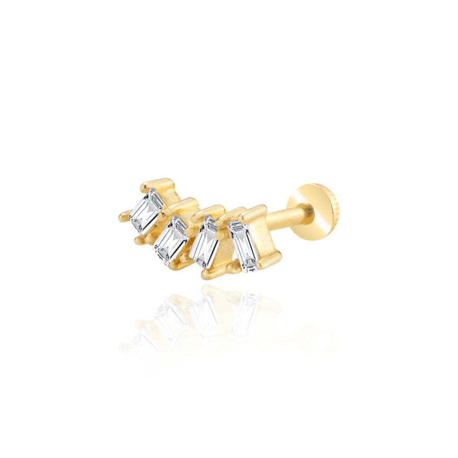 Sıralı Baget Taş Tragus Piercing