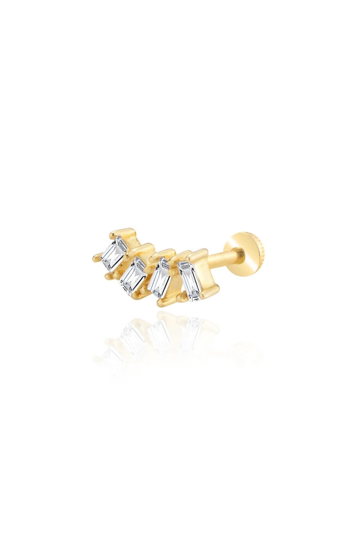 Sıralı Baget Taş Tragus Piercing - Yavuz Kuyumculuk (1)