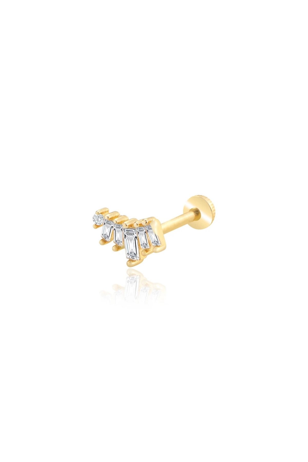 Sıralı Baget Taşlı Tragus Piercing - Yavuz Kuyumculuk (1)
