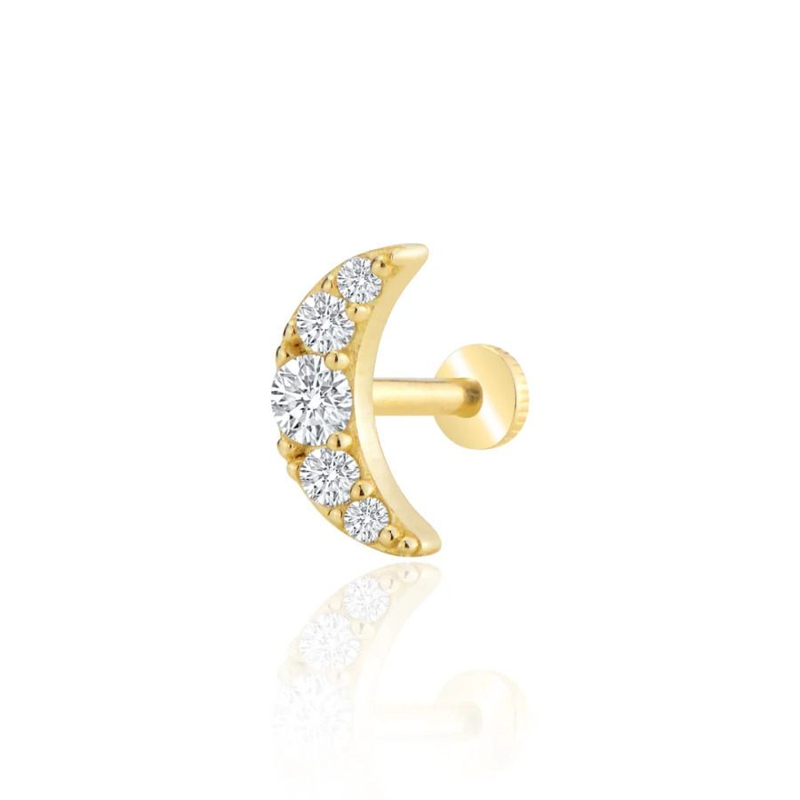 Taşlı Ay Tragus Piercing