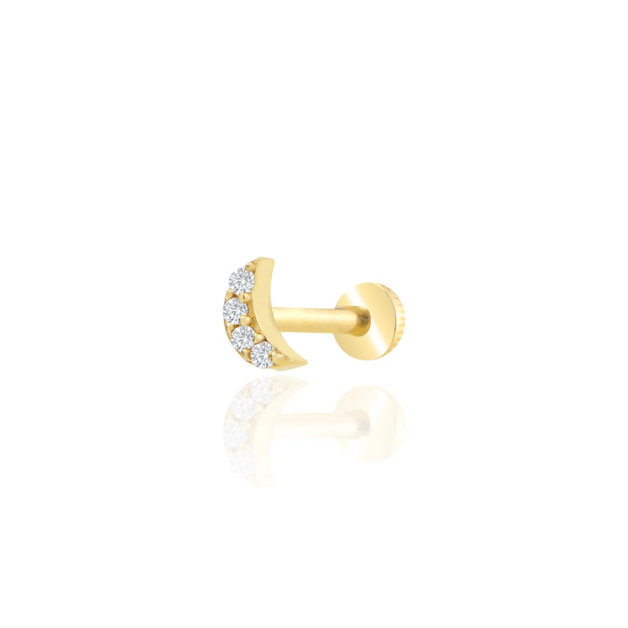 Taşlı Ay Tragus Piercing