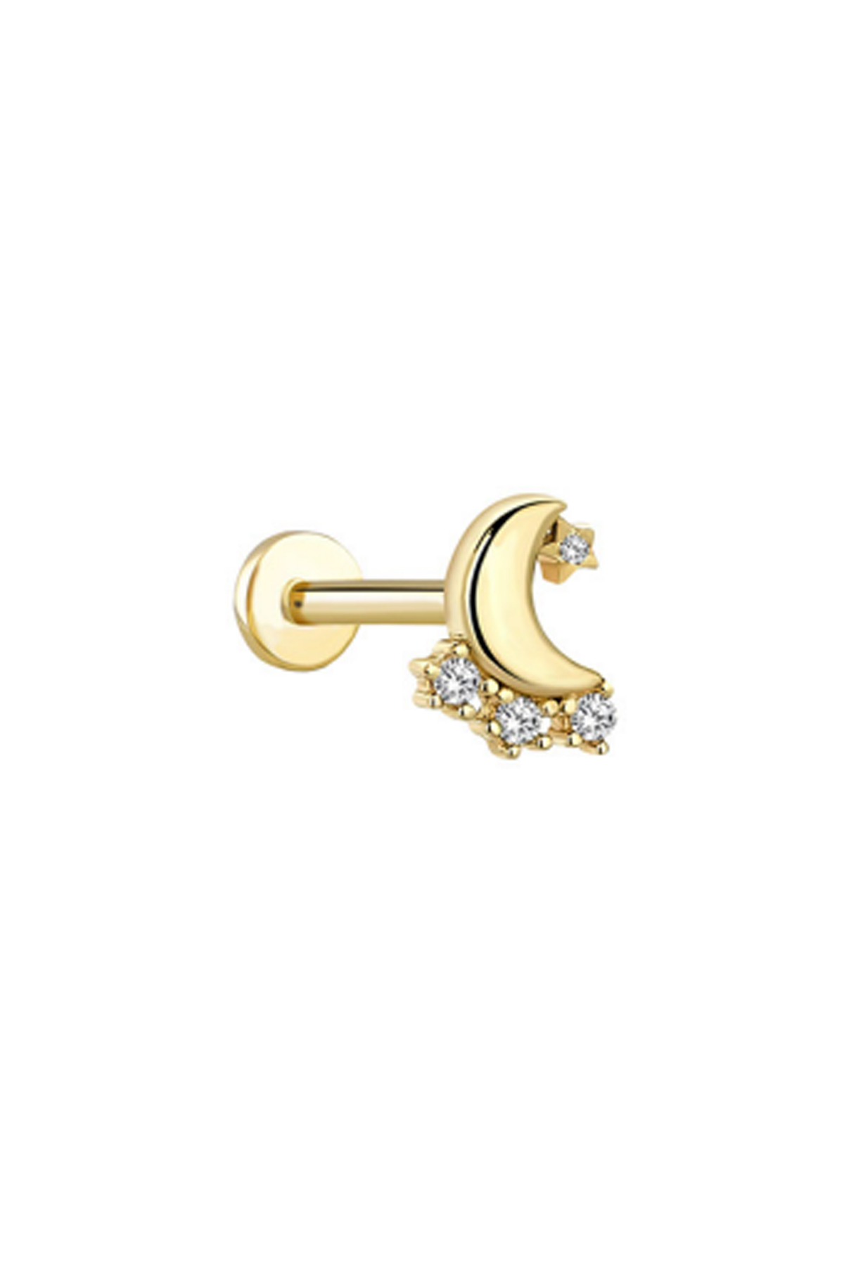 Taşlı Ay Yıldız Tragus Piercing - Yavuz Kuyumculuk (1)
