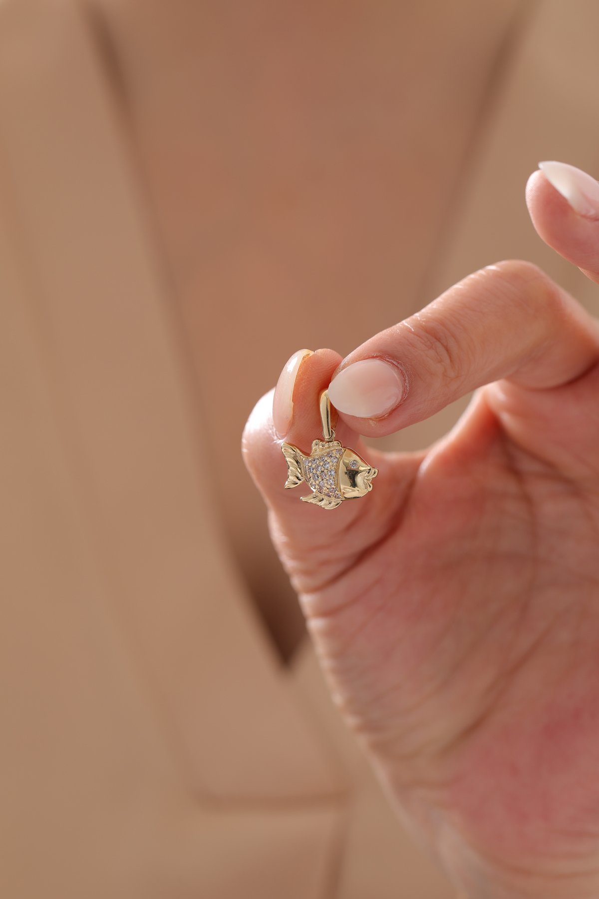 Taşlı Balık Kolye Ucu - Yavuz Kuyumculuk