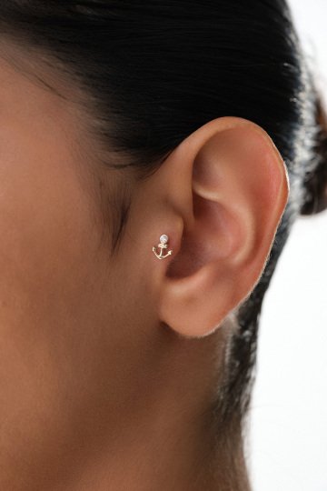 Taşlı Çapa Tragus Piercing - 2