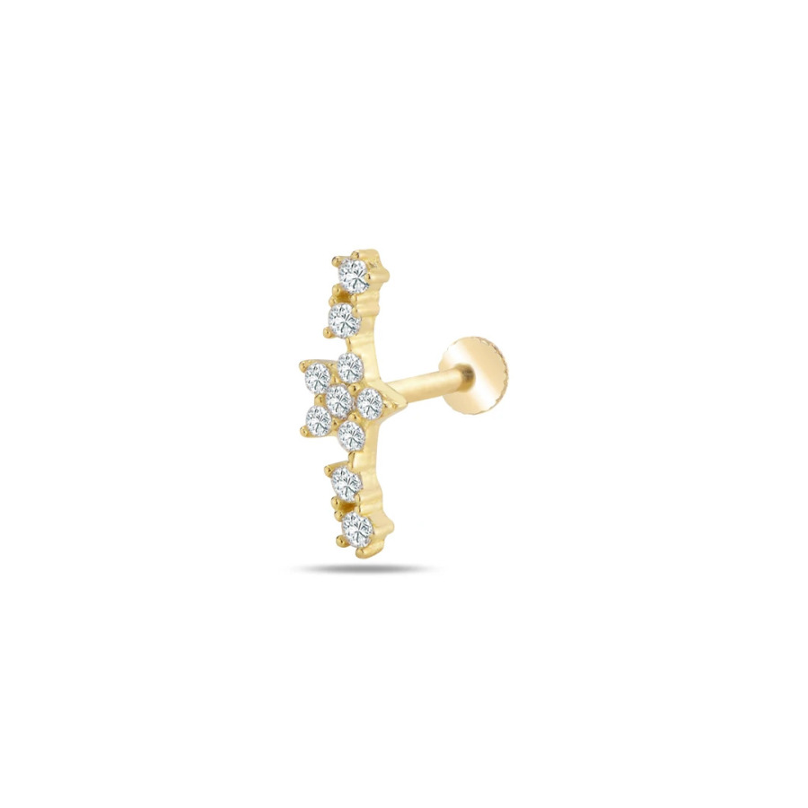 Taşlı Çiçek Piercing