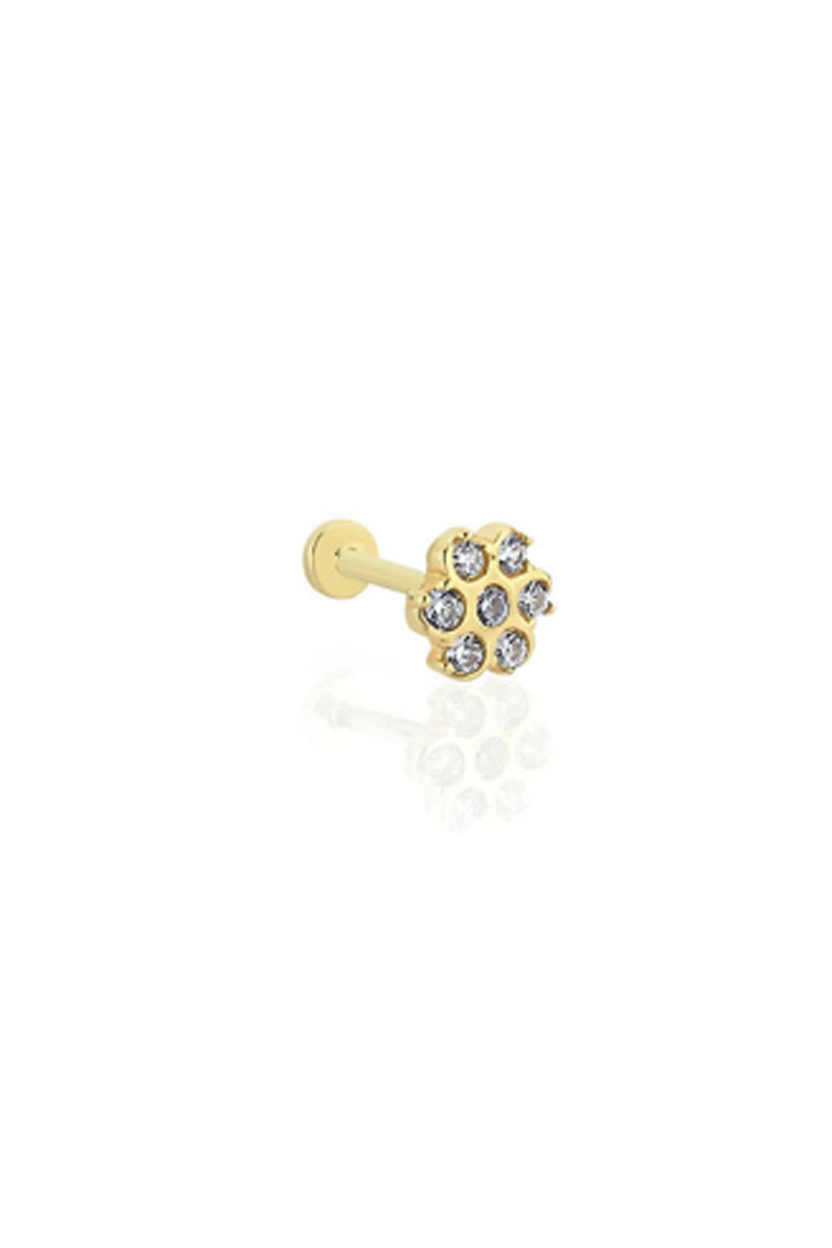 Taşlı Çiçek Tragus Piercing - Yavuz Kuyumculuk (1)