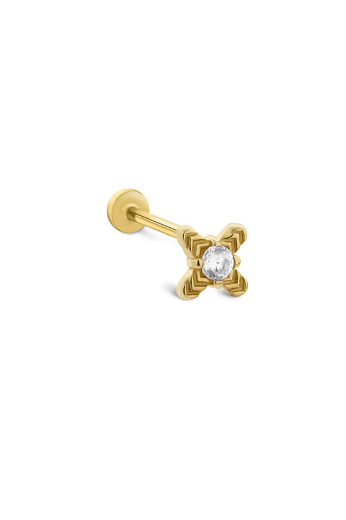 Taşlı Çizgili Tragus Piercing - Yavuz Kuyumculuk (1)