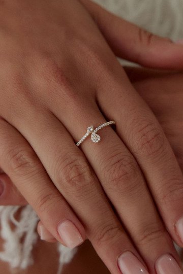 Taşlı Damla Yüzük - 3