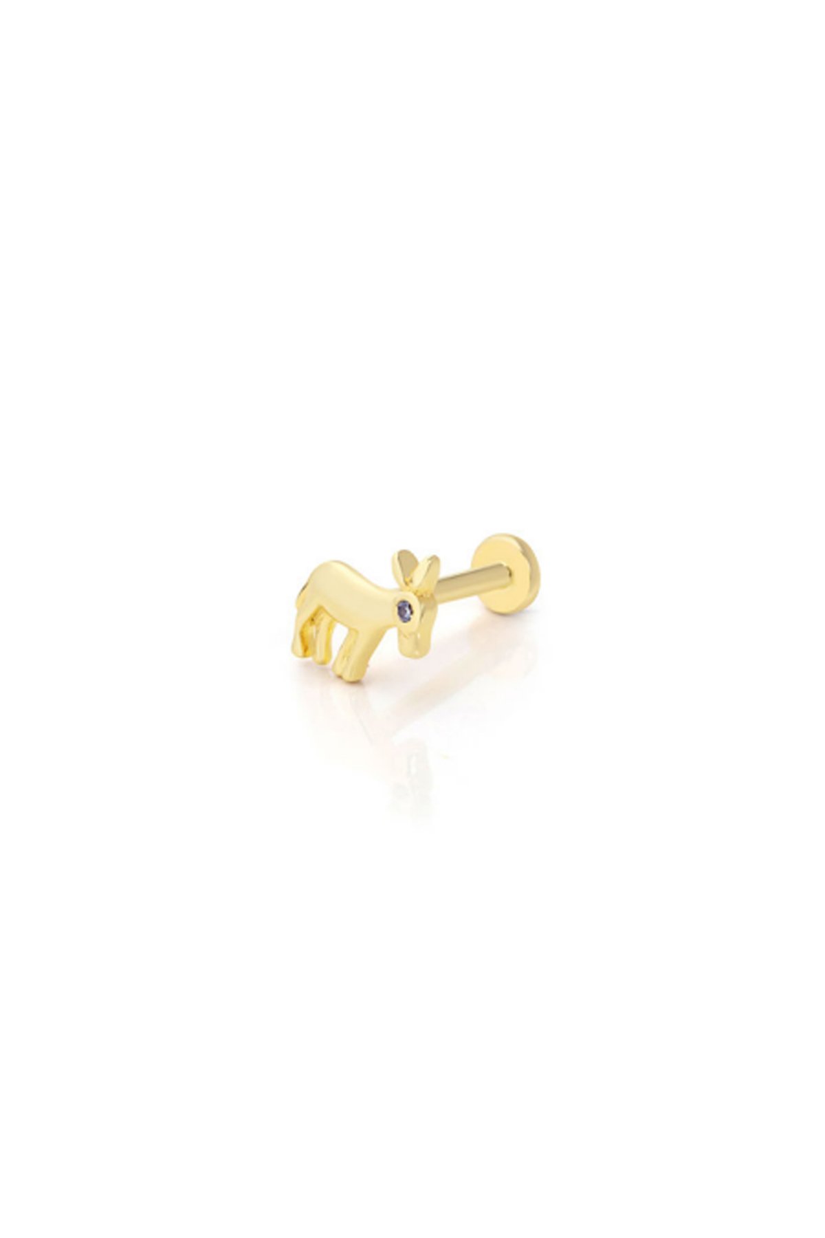 Taşlı Eşek Figürlü Tragus Piercing - Yavuz Kuyumculuk (1)