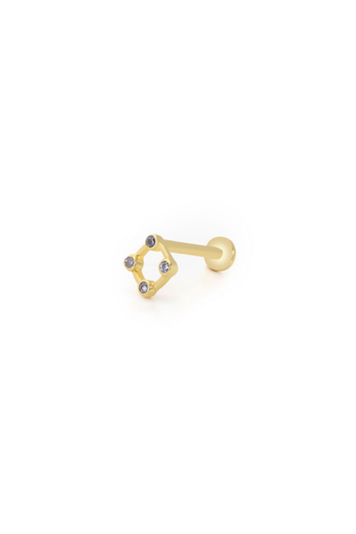 Taşlı Geometrik Tragus Piercing - Yavuz Kuyumculuk (1)
