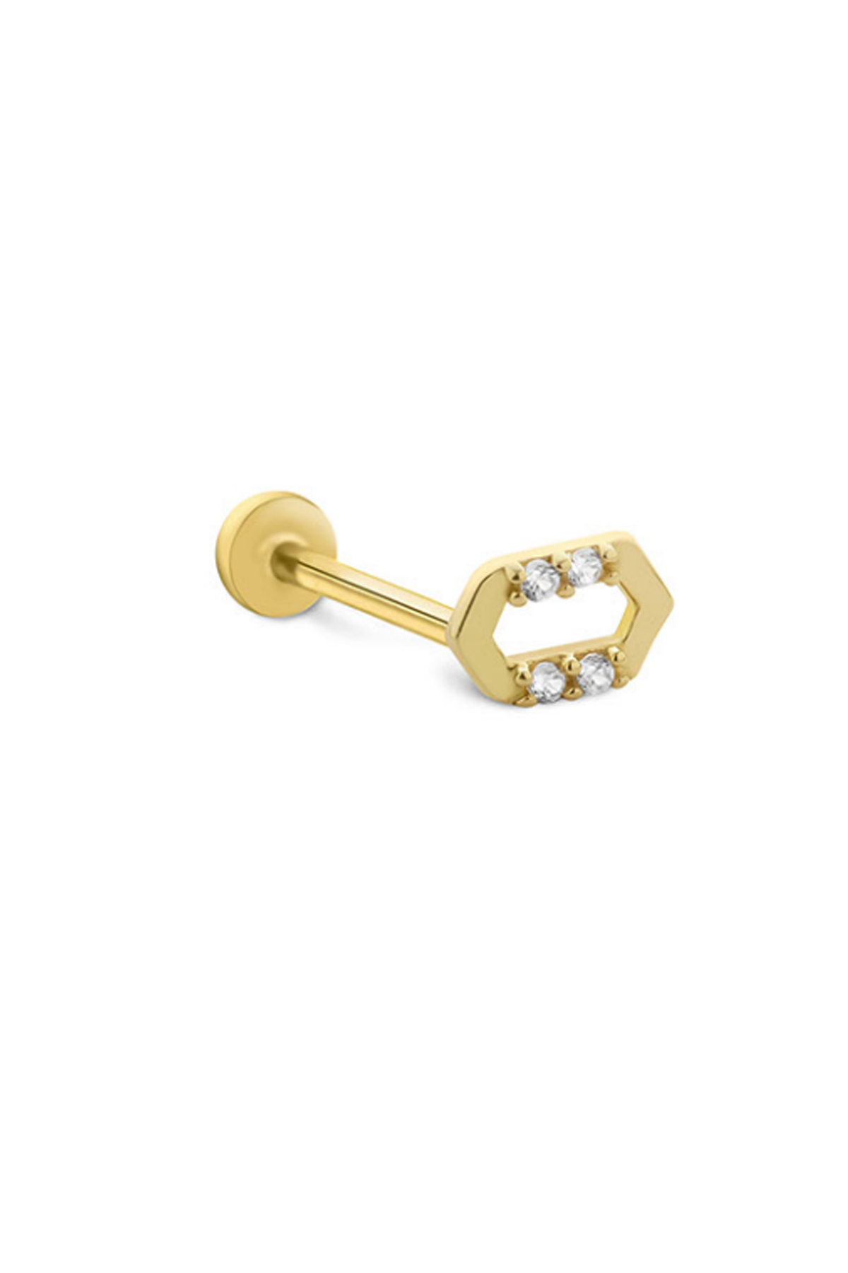 Taşlı Geometrik Tragus Piercing - Yavuz Kuyumculuk (1)