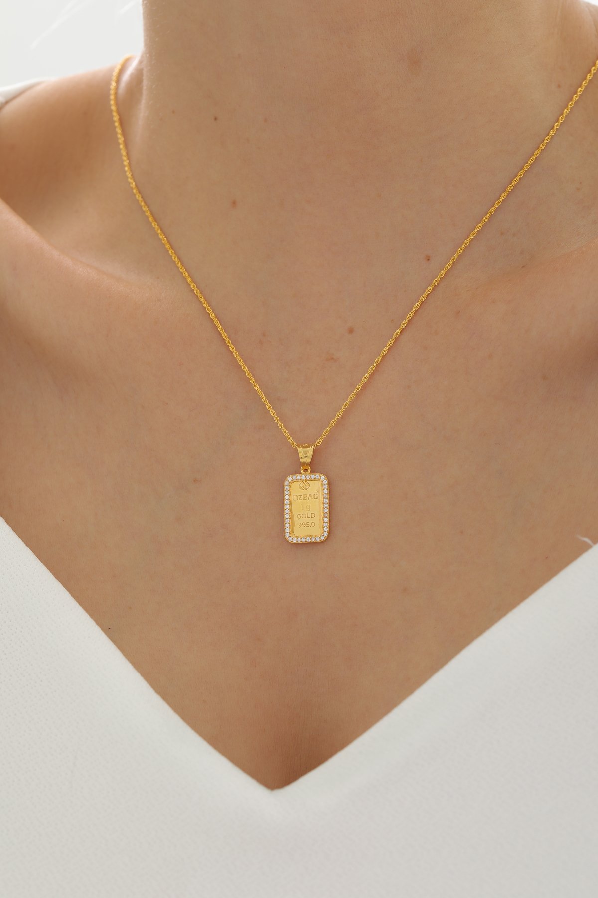 Taşlı Gram Altın Çerçeve Kolye - Gram Altın Dahil Değildir - Yavuz Kuyumculuk (1)