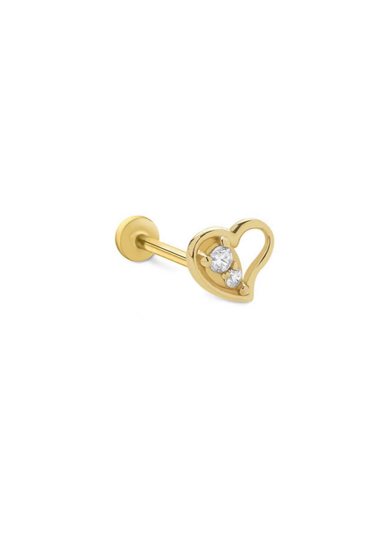 Taşlı Kalp Tragus Piercing - Yavuz Kuyumculuk (1)