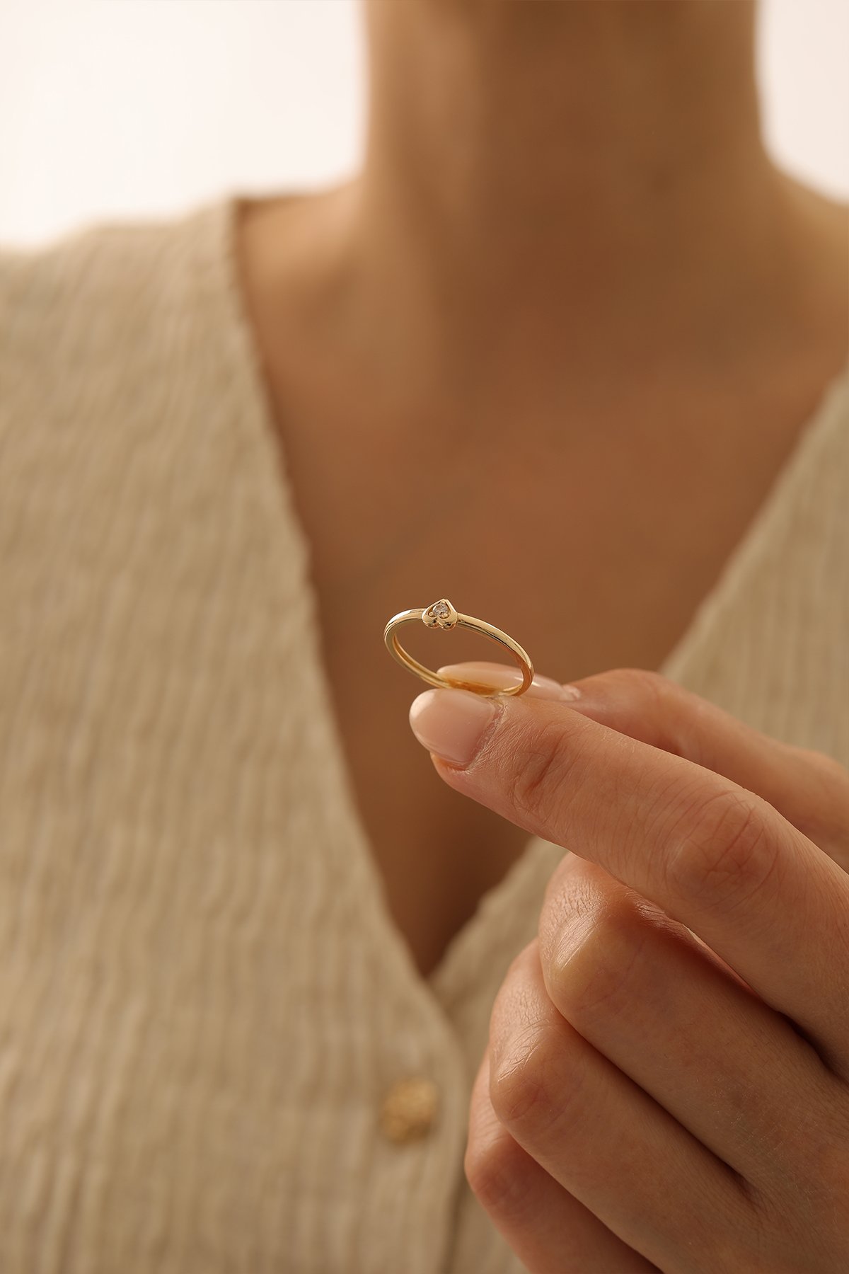 Taşlı Kalp Yüzük - Yavuz Kuyumculuk (1)