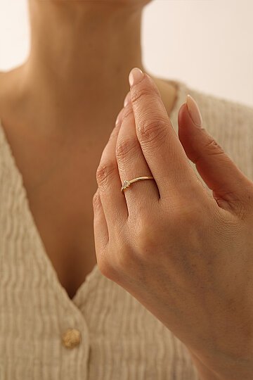 Taşlı Kalp Yüzük - 3