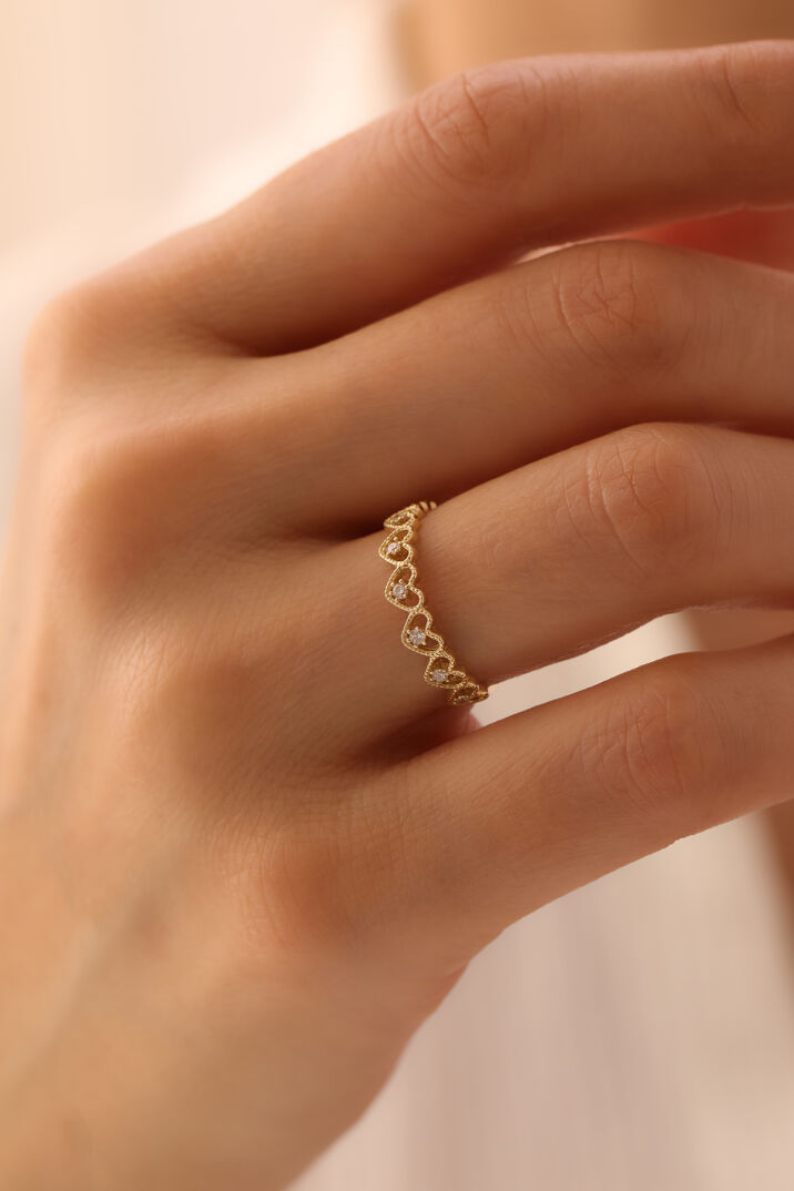 Taşlı Kalp Yüzük - Yavuz Kuyumculuk