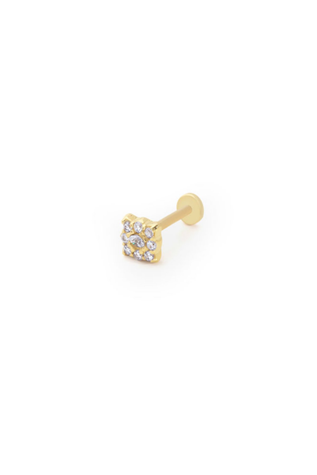 Taşlı Kare Tragus Piercing - Yavuz Kuyumculuk (1)