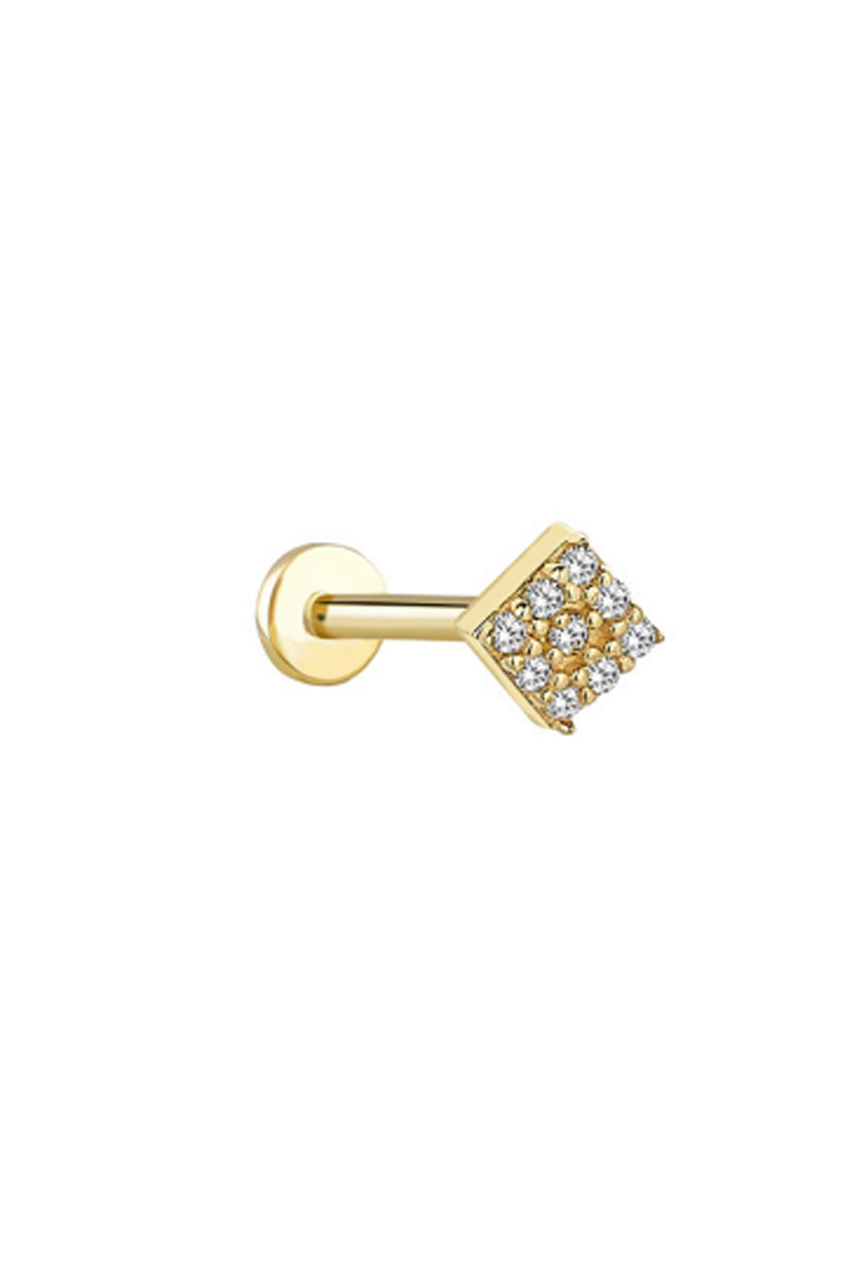 Taşlı Kare Tragus Piercing - Yavuz Kuyumculuk (1)