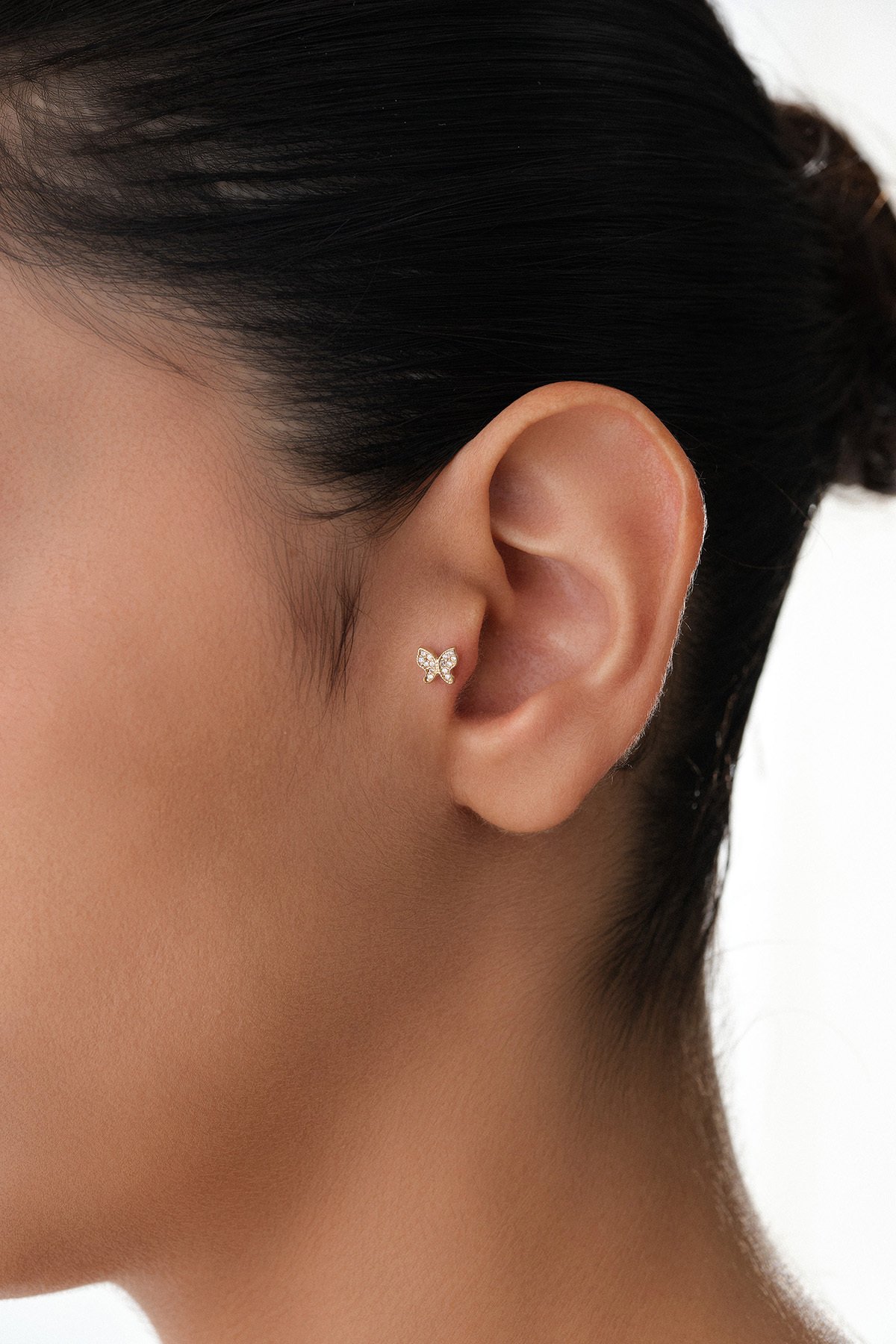 Taşlı Kelebek Tragus Piercing - Yavuz Kuyumculuk (2)