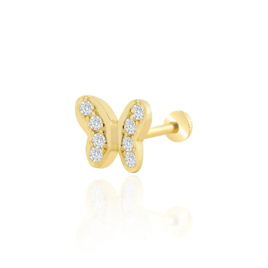 Taşlı Kelebek Tragus Piercing
