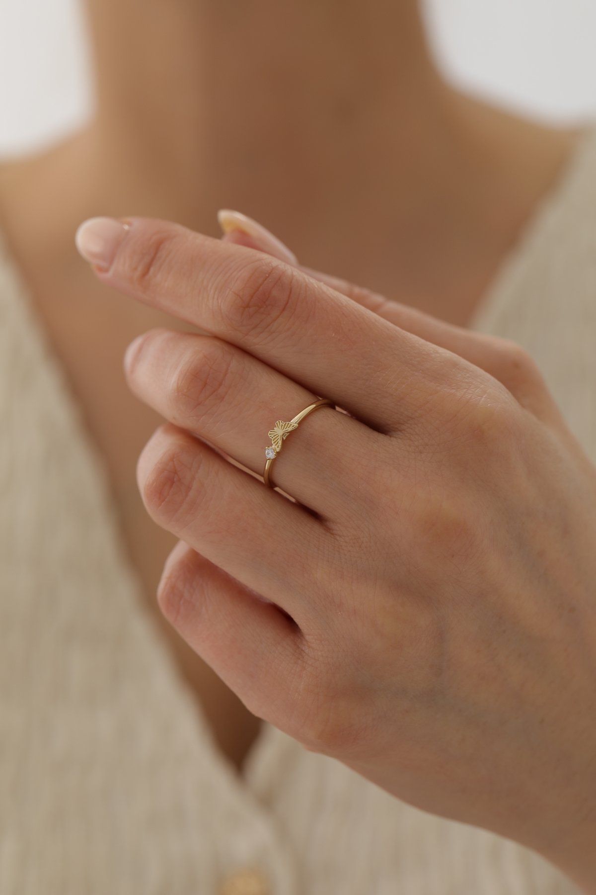 Taşlı Kelebek Yüzük - Yavuz Kuyumculuk (1)