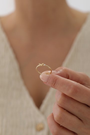 Taşlı Kelebek Yüzük - 3