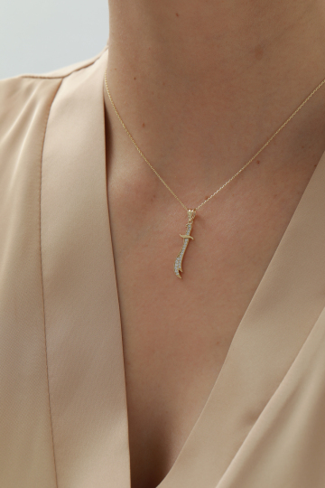 Taşlı Kılıç Kolye - 1