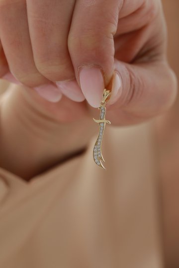 Taşlı Kılıç Kolye - 3