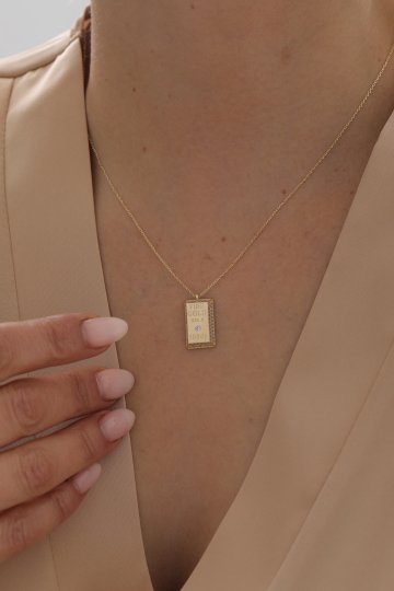 Taşlı Külçe Kolye - 1