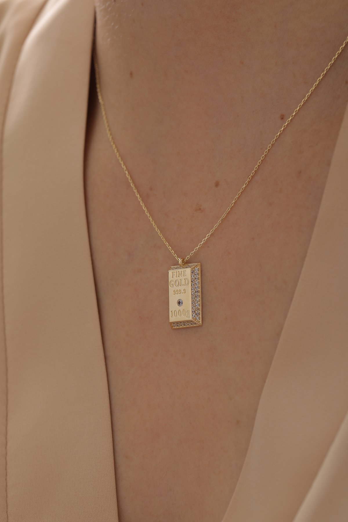 Taşlı Külçe Kolye - Yavuz Kuyumculuk (2)