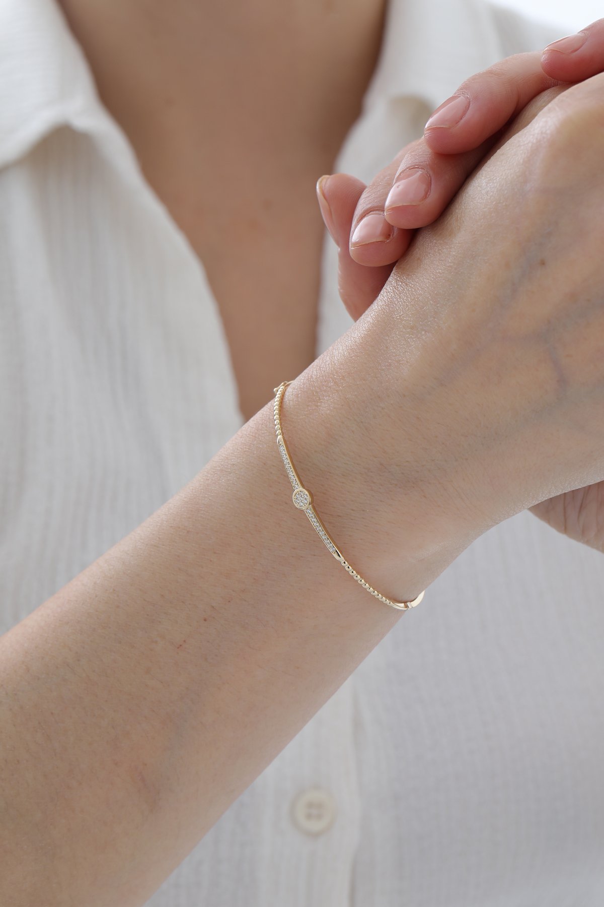 Taşlı Modern Kelepçe - Yavuz Kuyumculuk (1)