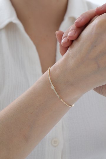 Taşlı Modern Kelepçe - 1