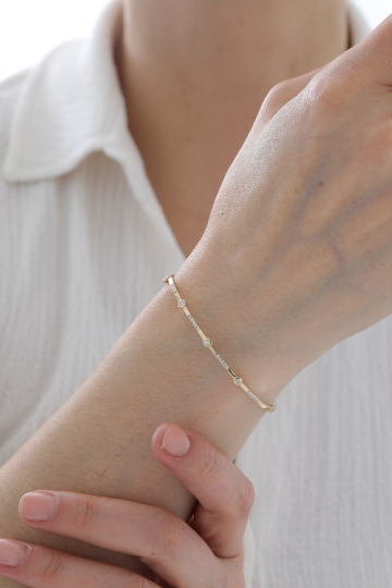 Taşlı Modern Kelepçe - 1